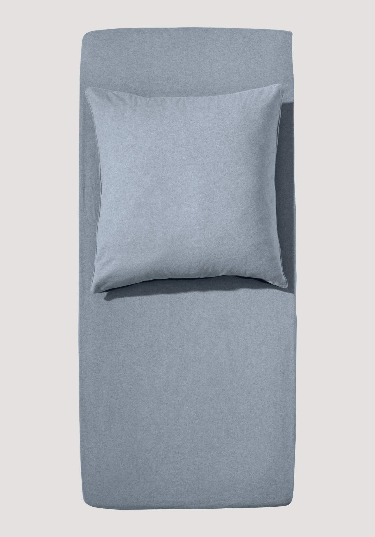 hessnatur Biber-Spannbett-Tuch aus Bio-Baumwolle - blau Grösse90-100x200 cm