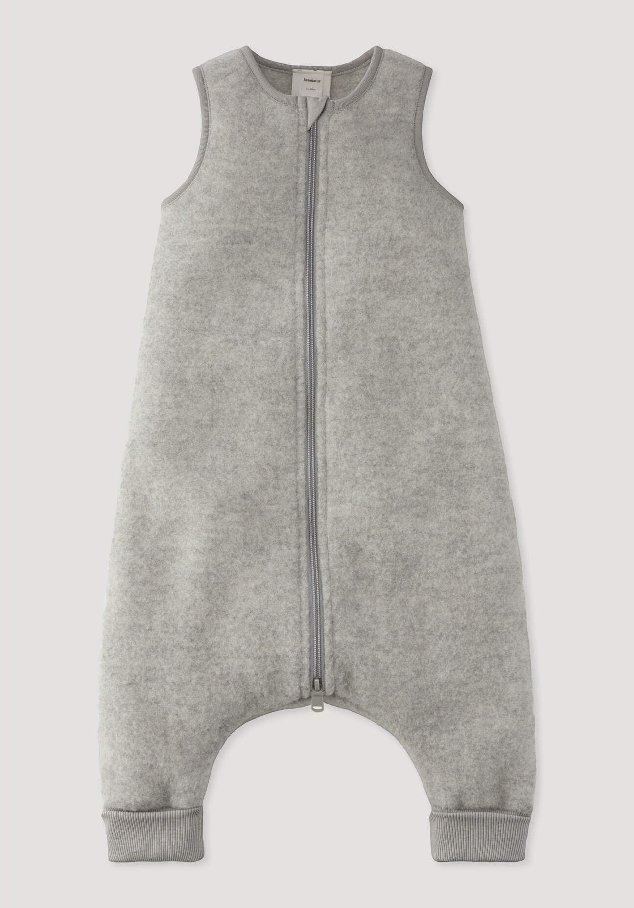 hessnatur Baby Wollfleece Schlafsack aus Bio-Merinowolle - grau Grösse80cm