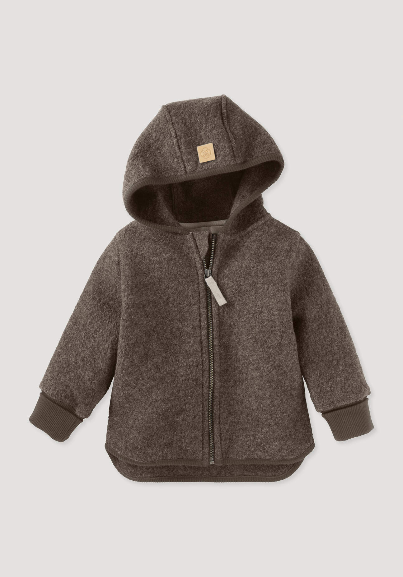 hessnatur Baby Walkjacke aus Bio-Merinowolle - braun Grösse62/68